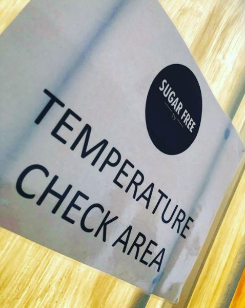 temperature check area at film shoots